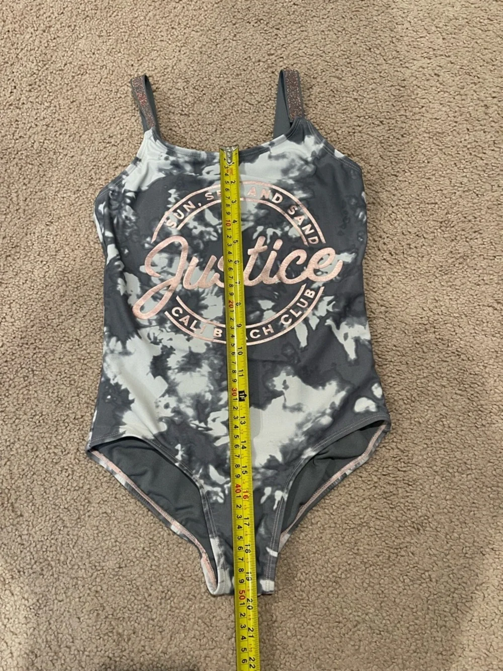 JUSTICE Girls Trendy Tie-Dye One-Piece Swimsuit